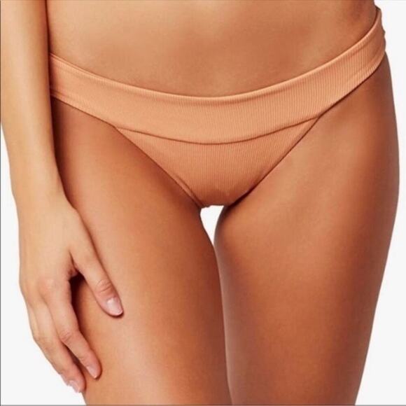 New L*Space Veronica Women’s Chestnut Ribbed Foldover Bikini Bottom Classic Sz L - Picture 1 of 9